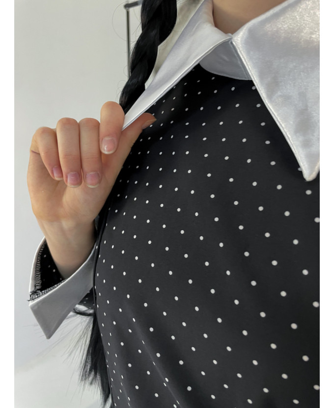 Карнавальний костюм для аніматорів Венсдей горох