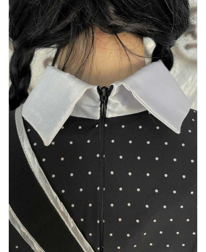 Карнавальний костюм для аніматорів Венсдей горох