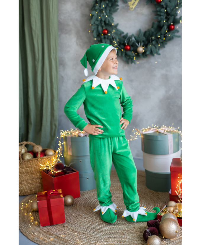 Костюм ельфа для хлопчика на Різдвяні та Новорічні свята