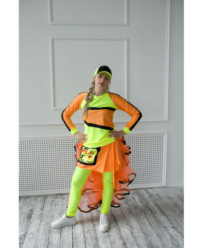 Купити костюм Блогер в спідниці неон для аніматорів