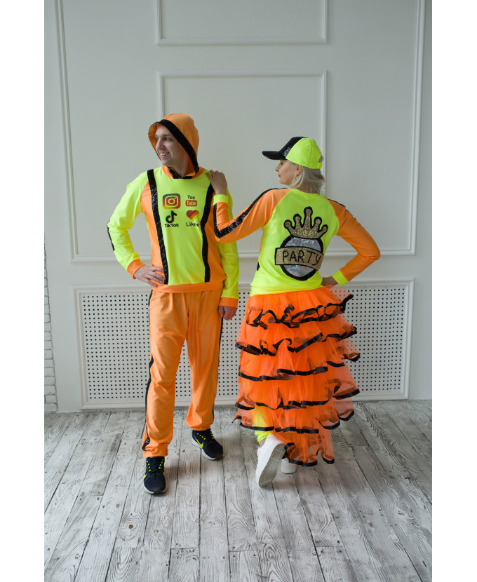 Купити костюм Блогер в спідниці неон для аніматорів