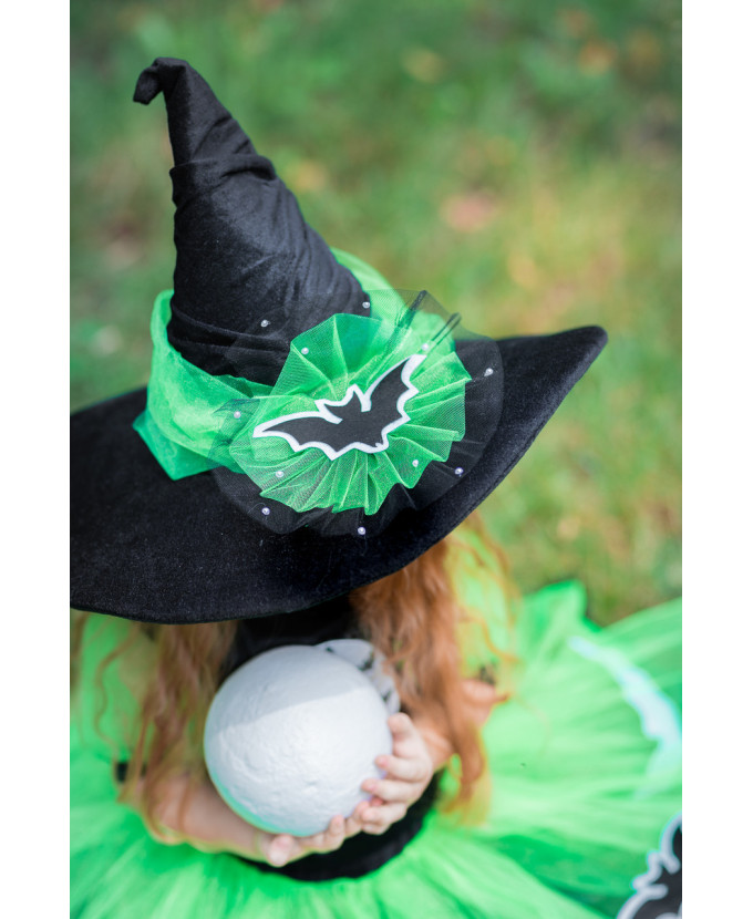 Дитячий костюм Відьмочка в зеленому для дівчинки на Хелловін