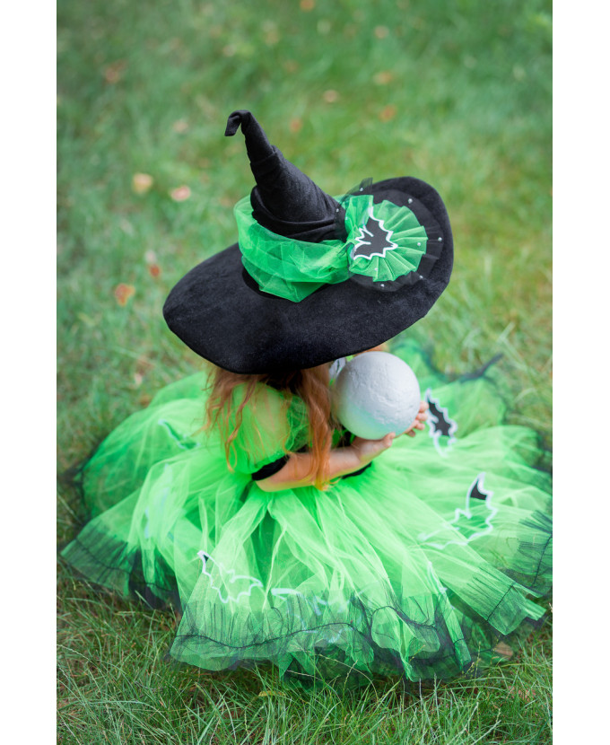 Дитячий костюм Відьмочка в зеленому для дівчинки на Хелловін