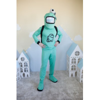 Карнавальний костюм для аніматорів Амонг Ас Among Us зелений (м' ятний)