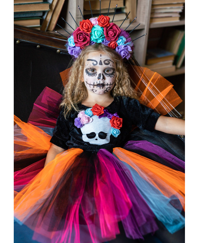 Дитячий карнавальний костюм Santa Muerte для дівчинки на Хеловін
