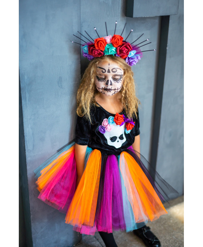 Дитячий карнавальний костюм Santa Muerte для дівчинки на Хеловін