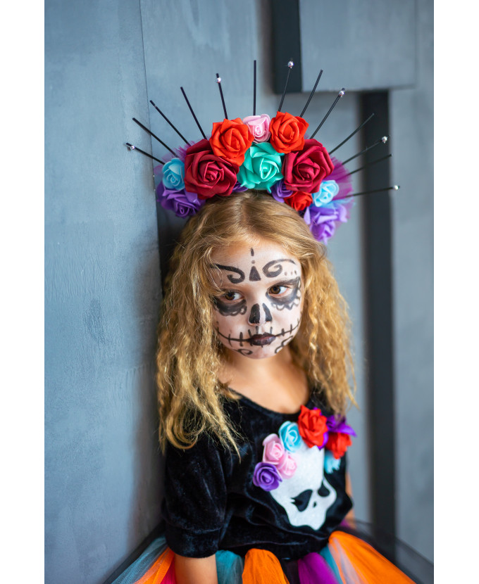 Дитячий карнавальний костюм Santa Muerte для дівчинки на Хеловін