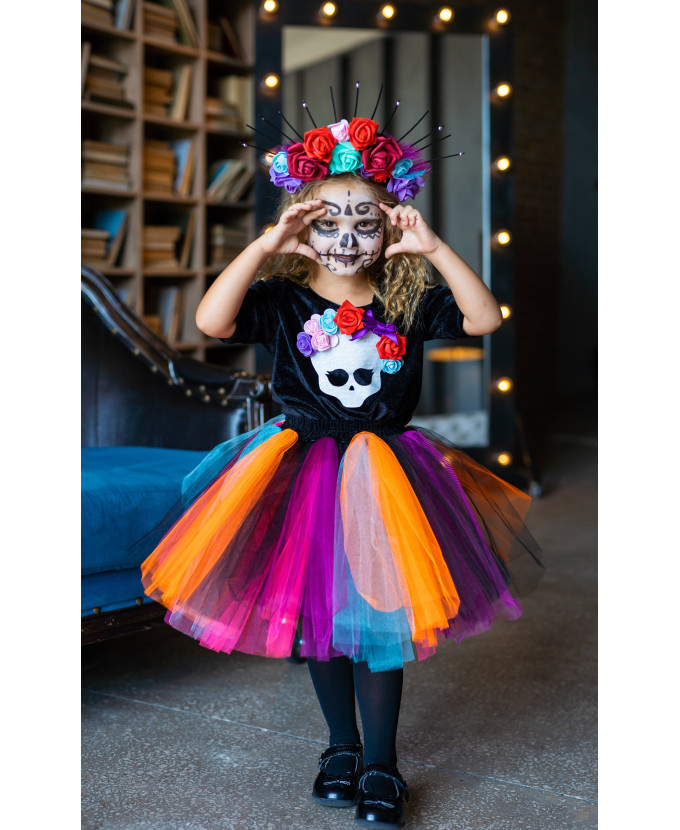 Дитячий карнавальний костюм Santa Muerte для дівчинки на Хеловін