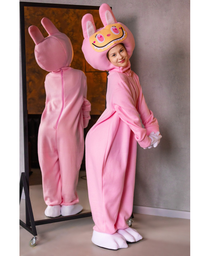 Костюм для аніматорів Лабубу рожева