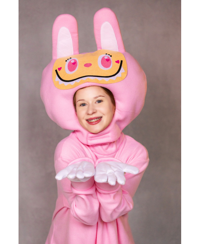 Костюм для аніматорів Лабубу рожева