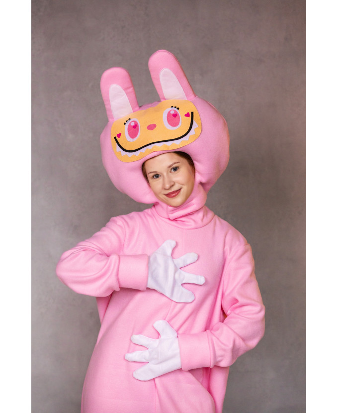 Костюм для аніматорів Лабубу рожева