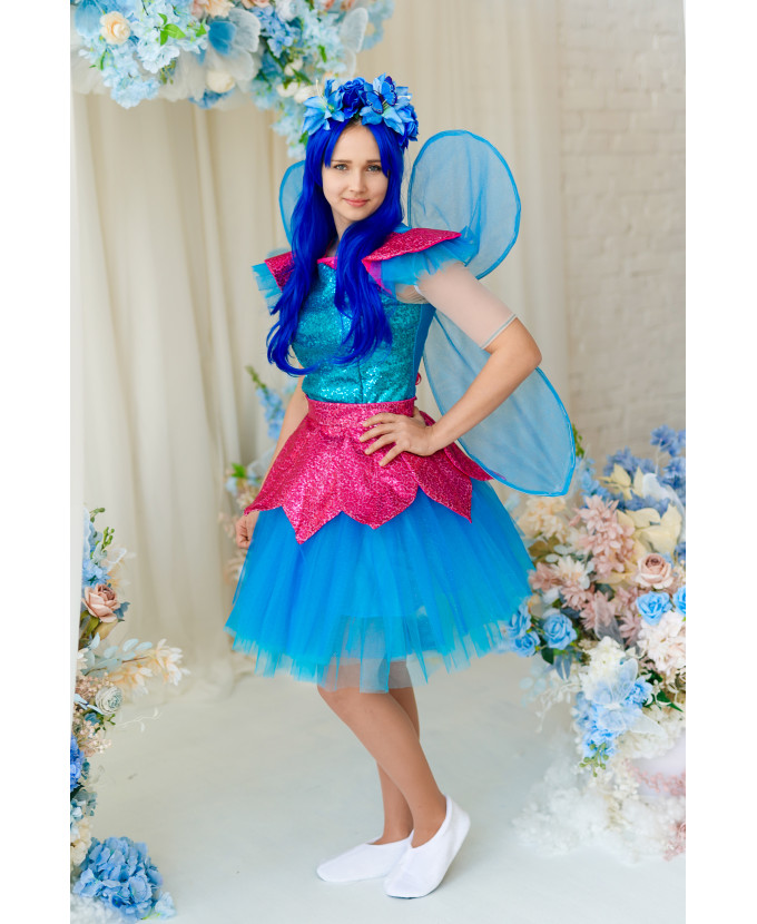 Карнавальний костюм для аніматорів Фея в синьому