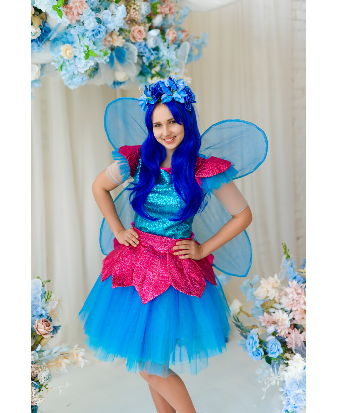 Карнавальний костюм для аніматорів Фея в синьому