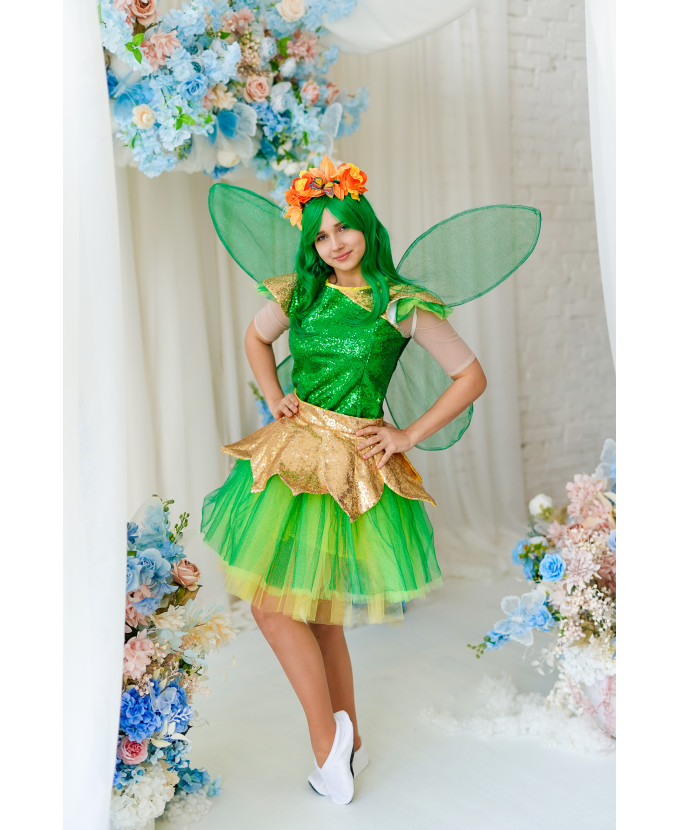 Карнавальний костюм для аніматорів Фея в зеленому