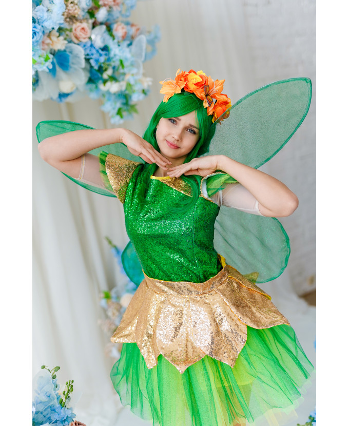 Карнавальний костюм для аніматорів Фея в зеленому